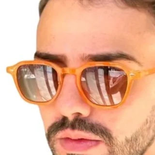 Proteção UV400 Oculos de Sol Redondo Unisex Vegas - C3