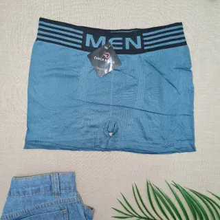 Boxer Adulto Lisa Microfibra Kit 12 Cuecas Masculinas - Estampa