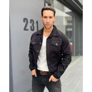 Pronta entrega: Jaqueta jeans masculina de alta qualidade - Jaqueta verde militar.