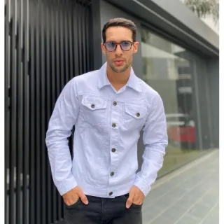 Pronta entrega: Jaqueta jeans masculina de alta qualidade - Jaqueta verde militar.