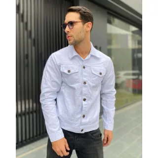 Pronta entrega: Jaqueta jeans masculina de alta qualidade - Jaqueta verde militar.