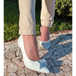 Scarpin Lateral com Laço - Raryel - Branco