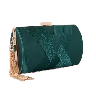 Clutch feminina para festa com alça de corrente SK-6005 - Prata