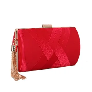 Clutch feminina para festa com alça de corrente SK-6005 - Prata
