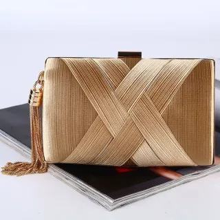 Clutch feminina para festa com alça de corrente SK-6005 - Prata
