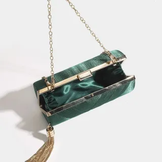 Clutch feminina para festa com alça de corrente SK-6005 - Prata