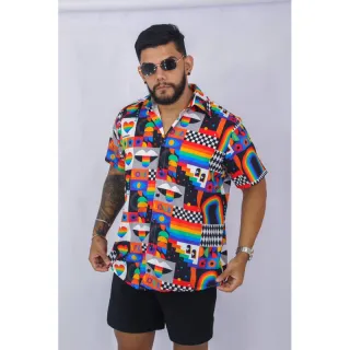 Unissex Camisa Pride Collor com Botões - Camisaria - Slim M/G
