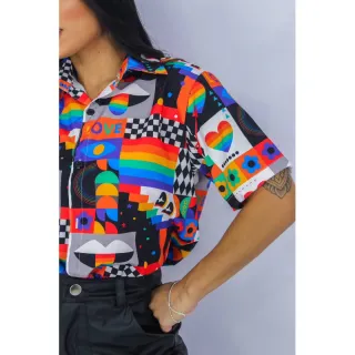 Unissex Camisa Pride Collor com Botões - Camisaria - Slim M/G