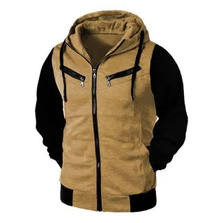 Unissex Peluciado Moletom Blusa Grossa Zíper - Camuflado-Preto