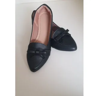 Preta confortável sapatilha mocassim bico fino - Azul Marinho