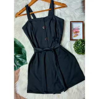 Plus Size feminino Macaquinho LINDO! HIPER MACIO (34 a 56!) - preto estampado