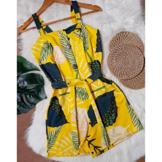 Plus Size feminino Macaquinho LINDO! HIPER MACIO (34 a 56!) - preto estampado