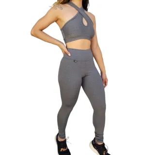 Conjunto Fitness Feminino Calça e Top para Academia - Estampa 04