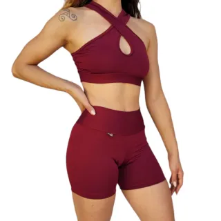 Conjunto Fitness Estampado Feminino - Short e Top para Academia - Estampa 08
