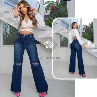 Calça Jeans Wide Leg Feminina Pantalona - Cintura Alta Premium - WD-LENDA