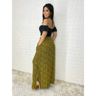 Moda Evangélica - Saia Longa Feminina com Fenda Lateral e Bolso - 28