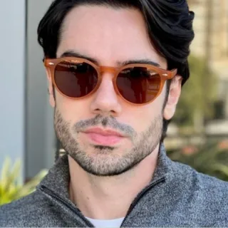 Óculos de Sol Feminino/Masculino Moldura Laranja Retro Ulzzang Candy Color - C2