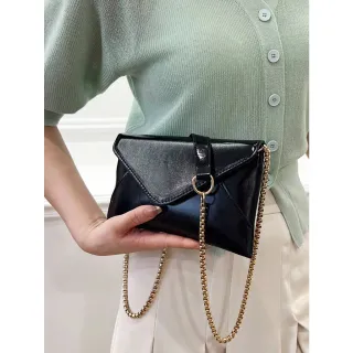 Bolsa de Festa Metalizada Feminina Envelope com Alça de Corrente - tamanho maior prata