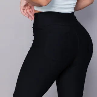 Legging Jeans Feminina Cos Alto Skinny com lycra - CINZA COR
