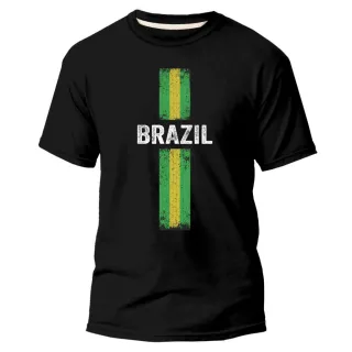 Camiseta Cruz Brasil Masculina e Feminina - Preto