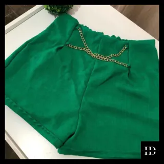 Linho Feminino com Corrente - Short - Bege (nude)