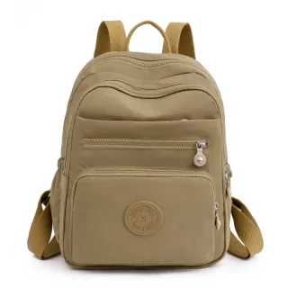 Média Viagem Simples Sólida Cor Leve Feminina Escolar Pano Nylon Moda Casual Mochila - ROSA5107