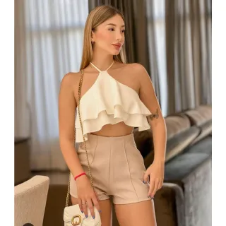 Risquinho Shorts Alfaiataria Feminino - Preto