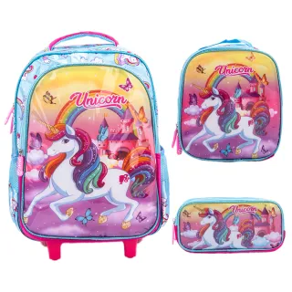 Mochila Escolar Infantil de Rodinhas Resistente e Impermeável - Dois padrões aleatórios