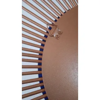 Sol Espelho Decorativo Artesanal Madeira Boho Sala Hall 66cm Dourado Cobre Prata Bronze - Único