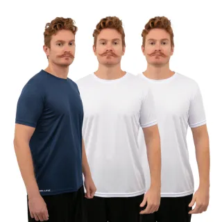 Envio Imediato! Kit Camiseta Masculina Dry Leve para Treino e Corrida - P M G GG XG - 3 azul