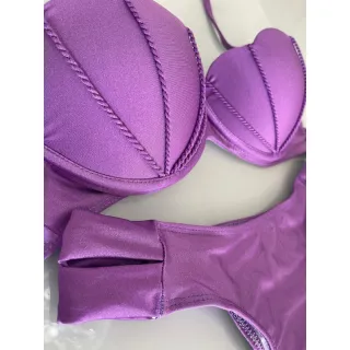 Modelo sereia biquini concha, duas tiras - Terracota