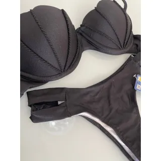 Modelo sereia biquini concha, duas tiras - Terracota