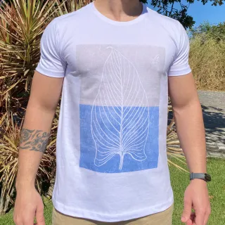 Malha Premium Camiseta Estampada Folha Desgaste Masculina
