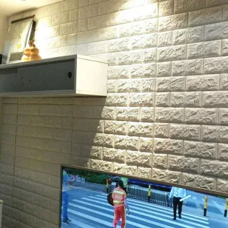 Proteção para Crianças: Kit 10 Peças de Painel 3D Tijolo Autocolante - Único