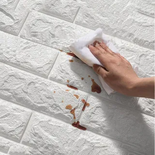 Proteção para Crianças: Kit 10 Peças de Painel 3D Tijolo Autocolante - Único