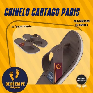 Chinelo Cartago Paris masculino original - Conforto e qualidade Grendene - AZUL/VERMELHO
