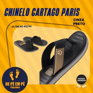 Chinelo Cartago Paris masculino original - Conforto e qualidade Grendene - AZUL/VERMELHO