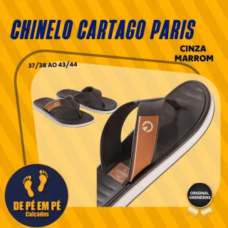 Chinelo Cartago Paris masculino original - Conforto e qualidade Grendene - AZUL/VERMELHO