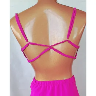 Fenda midi alcinha vestido com - Nude