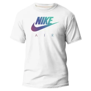 Camiseta Branca Estampa Azul e Preta Nikke AIR NK Masculina e Feminina Tamanho P M G GG G1 G2 G3 - Branco Air Degrade
