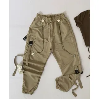 Calça Jogger Cargo Feminina com Correntes - Estilo Gringa Street - Único- 36 ao 42