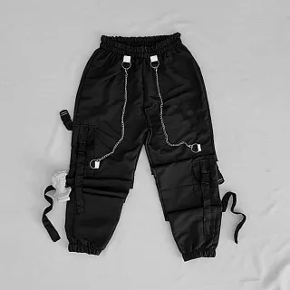 Calça Jogger Cargo Feminina com Correntes - Estilo Gringa Street - Único- 36 ao 42