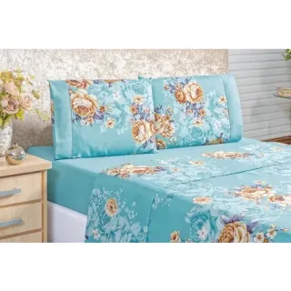 Estampado lençol casal 3 peças - Único