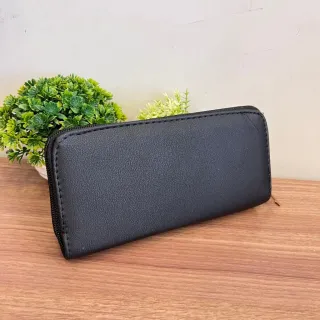 Bolsa de Mão e Carteira Feminina Long com 2 Zíper - Preta