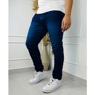 Calça Casual Slim Masculina de Sarja com Elastano - Chumbo