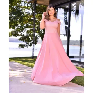 Várias cores Vestido longo festa madrinha formatura ciganinha JD serenity tifany marinho rose menta - Verde Petroleo