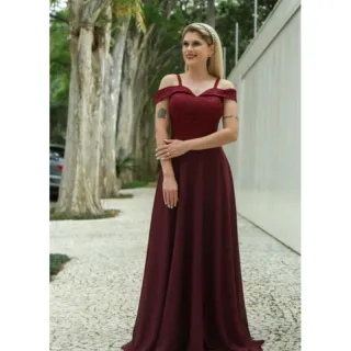 Várias cores Vestido longo festa madrinha formatura ciganinha JD serenity tifany marinho rose menta - Verde Petroleo