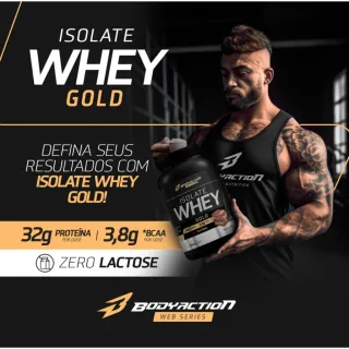 Isolate Gold Bodyaction Whey Protein Isolado e Hidrolisado 900g - Baunilha