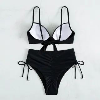 Calcinha Alta Hot Pants Biquíni Bojo Resistente Amarração 3 Peças - Vermelho  (3535)