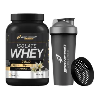Coqueteleira com Mola + Whey Isolado Zero Lactose 900g - Bodyaction